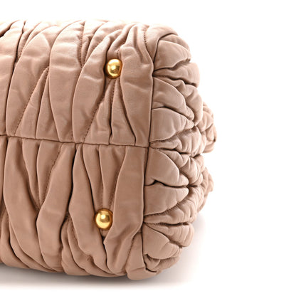 Nappa Matelasse Bauletto Top Handle Bowler Cammeo