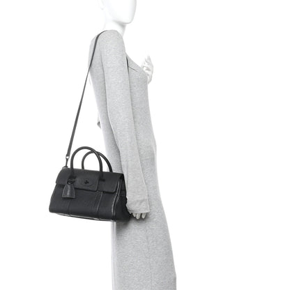 Natural Grain Small Bayswater Satchel Black