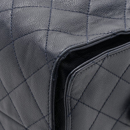 Caviar Quilted Medium Chanel 25 Handbag Dark Navy