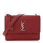 Grained Calfskin Medium Monogram Sunset Satchel Red