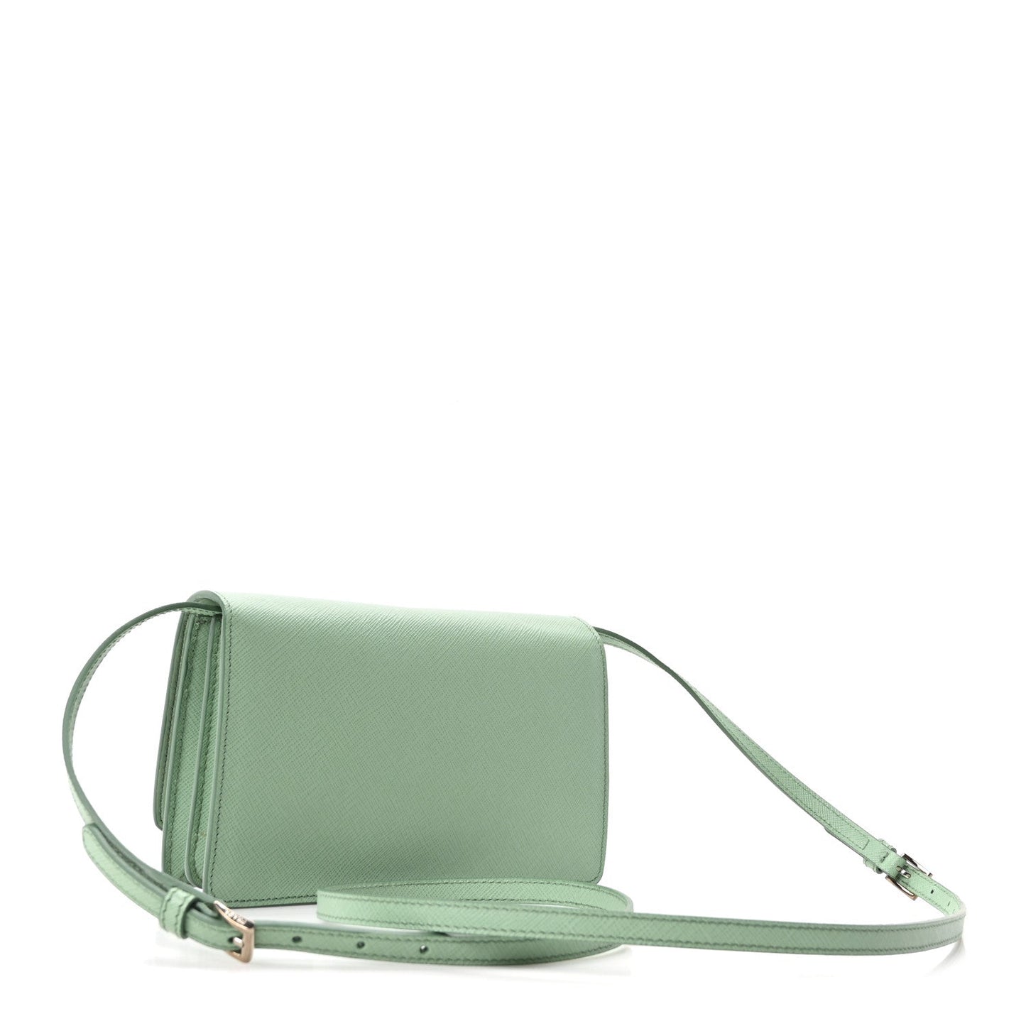 Saffiano Lux Metal Flap Wallet Acquamarina