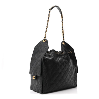 Caviar Quilted Medium Chanel 25 Handbag Black