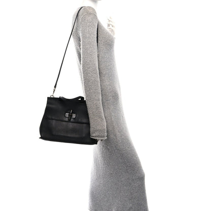 Cellarius Calfskin Bamboo Daily Top Handle Bag Black