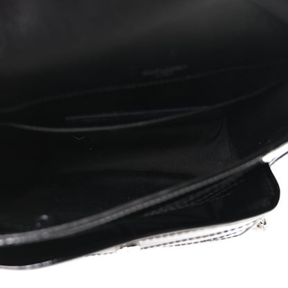 Patent Calfskin Matelasse Monogram Baby Niki Chain Satchel Black