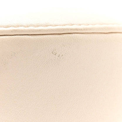Lambskin Quilted Chanel 19 Round Clutch With Chain White