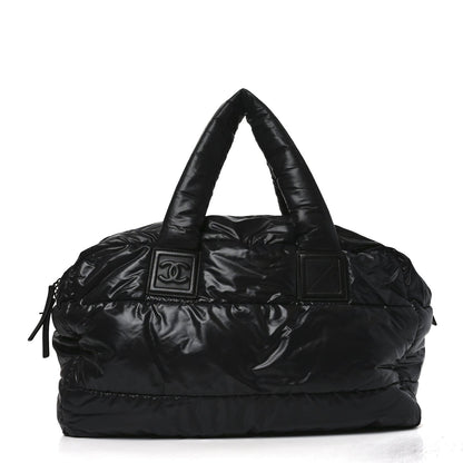 Nylon Coco Cocoon Large Reversible Tote Black
