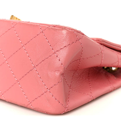 Aged Calfskin Quilted 2.55 Reissue Mini Flap Pink