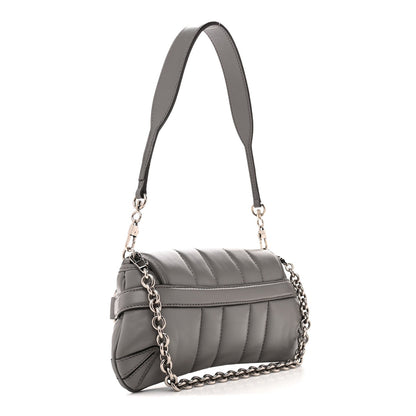 Nappa Vertical Matelasse Small Maxi Horsebit Chain Shoulder Bag Gray