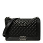 Calfskin Quilted New Medium Boy Flap Black