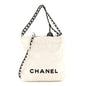 Shiny Calfskin Quilted Mini Chanel 22 White Black