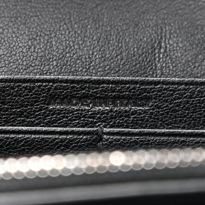 Sheepskin Tri-Quilt Monogram Envelope Chain Wallet Black