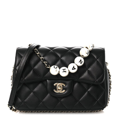Lambskin Quilted Small My Precious Flap Black