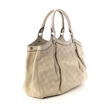 Guccissima Medium Sukey Tote Mystic White