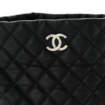 Caviar Quilted Easy Zip Tote Black