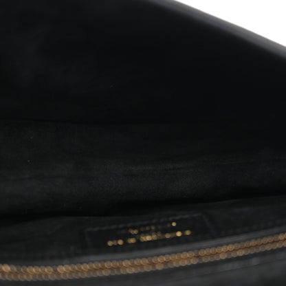 Grained Calfskin Saddle Bag Black