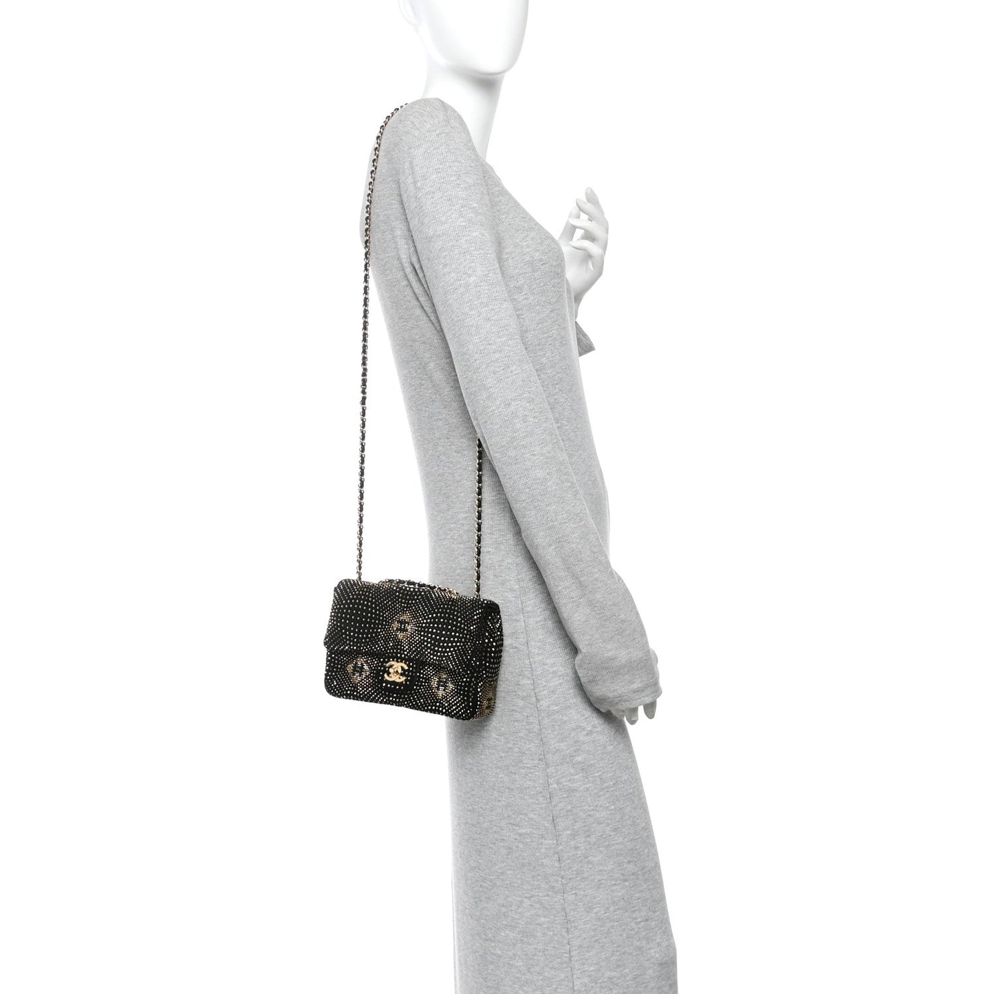 Velvet Strass Evening Flap Bag Black Gold