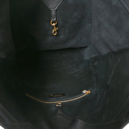Santorini Lux Calfskin Y Drawstring Tote Black