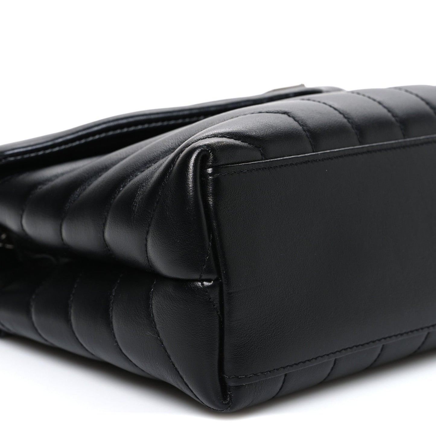 Calfskin Y Quilted Monogram Small Loulou Chain Satchel Black