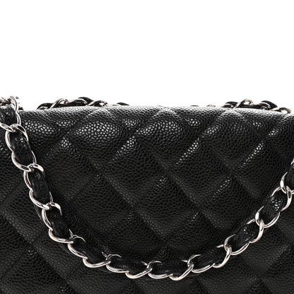 Caviar Quilted Jumbo Single Flap Black