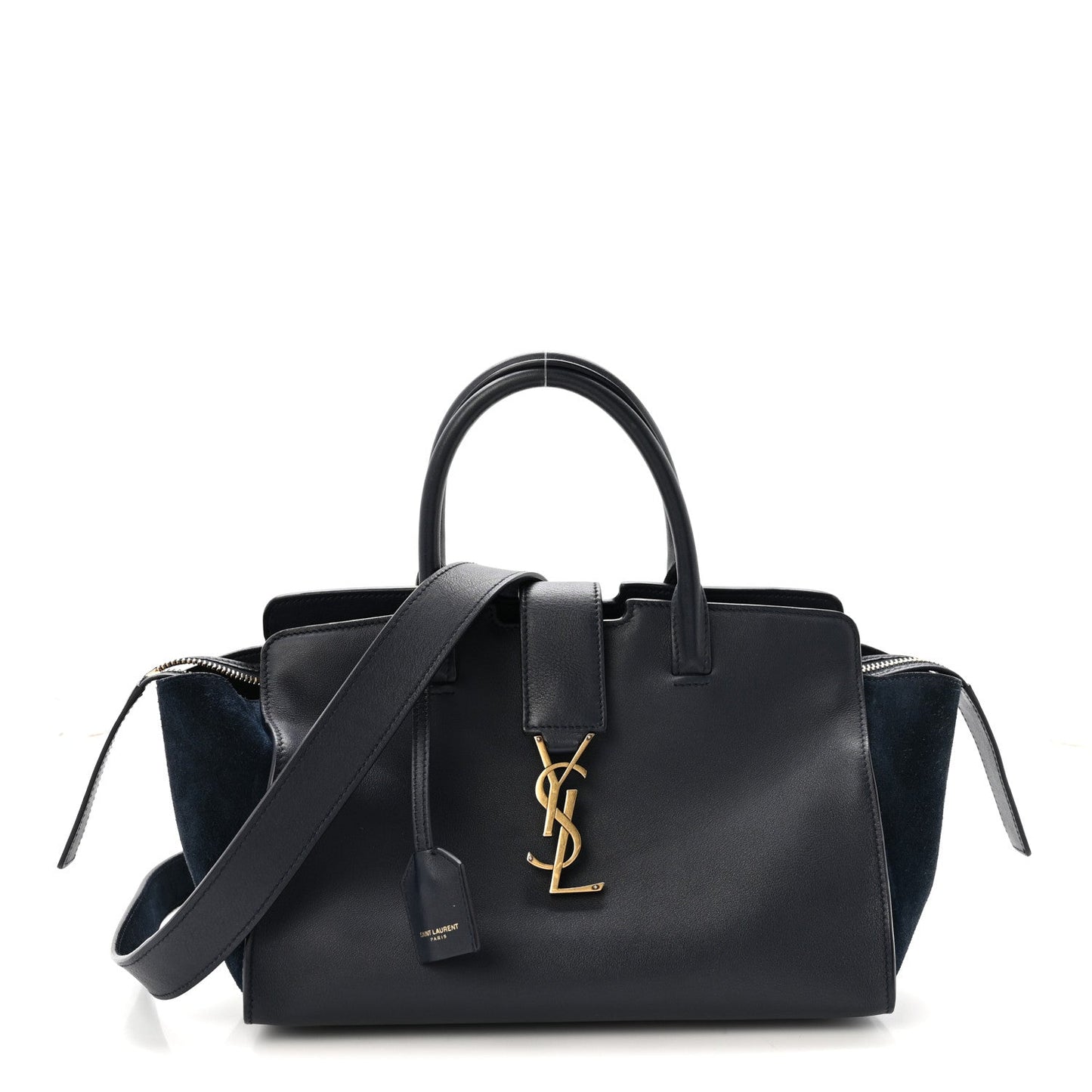 Calfskin Suede Small Monogram Downtown Cabas Navy Blue