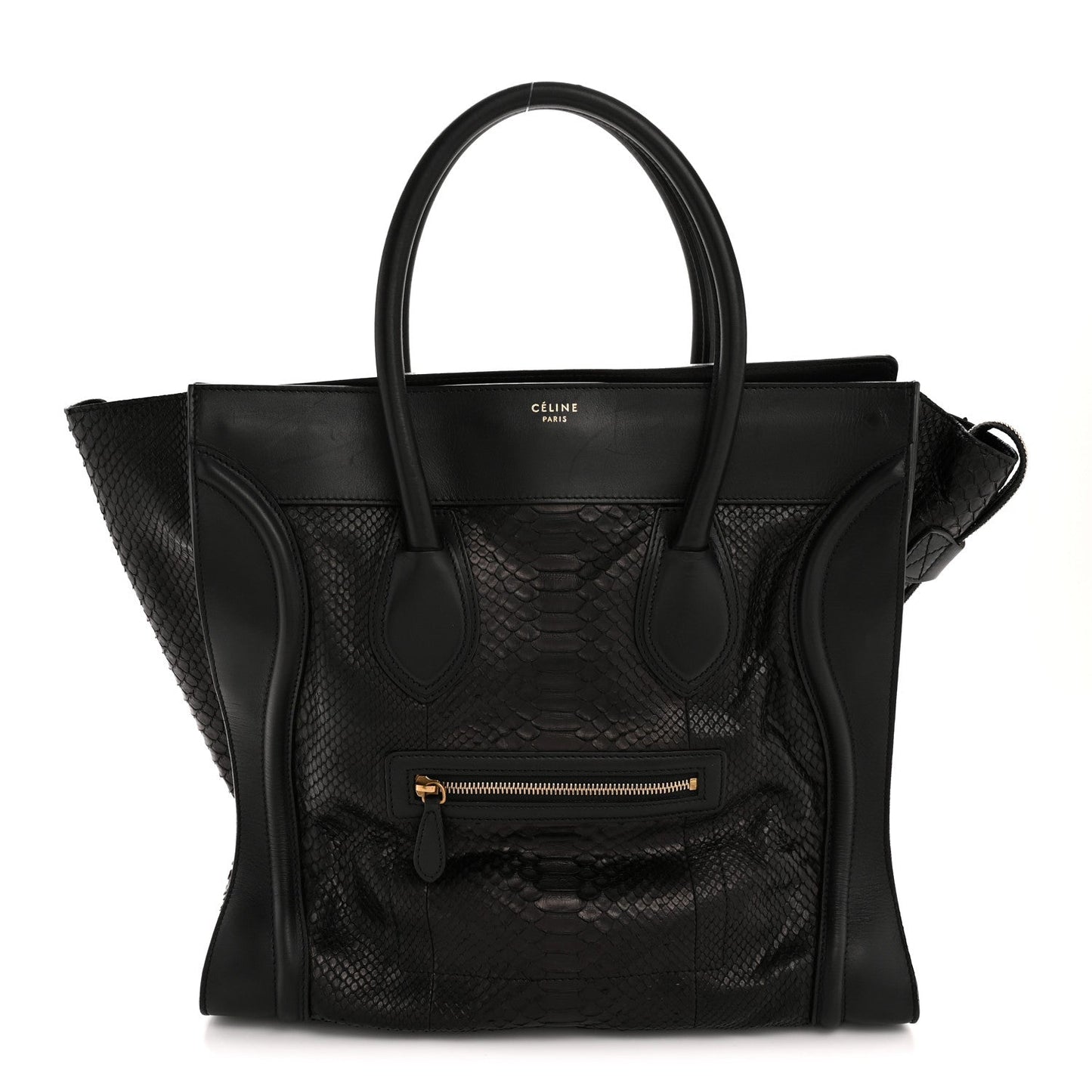Snakeskin Large Luggage Black