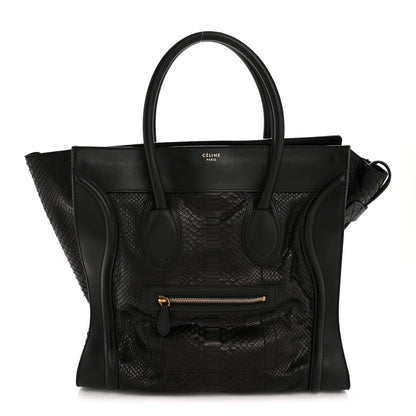 Snakeskin Large Luggage Black