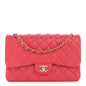Caviar Quilted Jumbo Double Flap Dark Pink