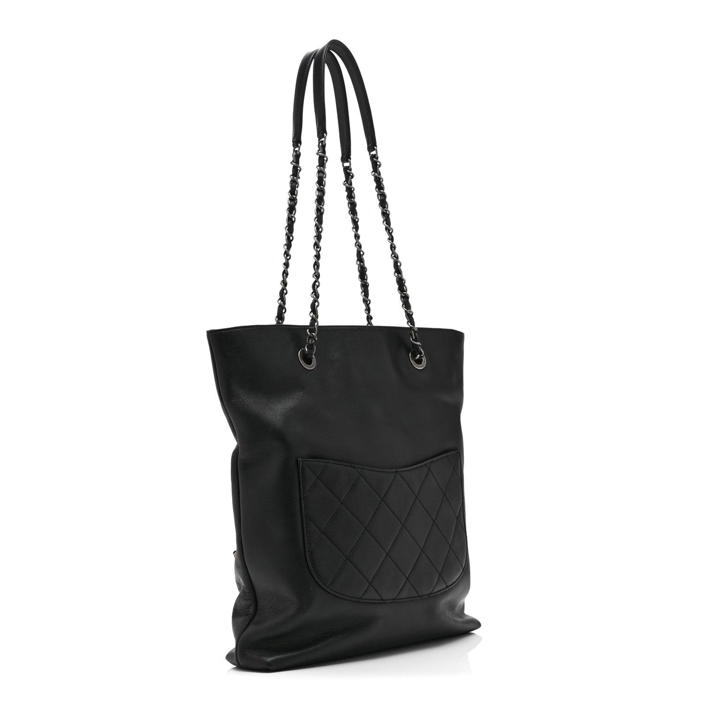 Calfskin Chain 20s Signature Tote Black
