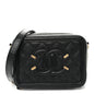 Caviar Quilted CC Filigree Vanity Clutch With Chain Black