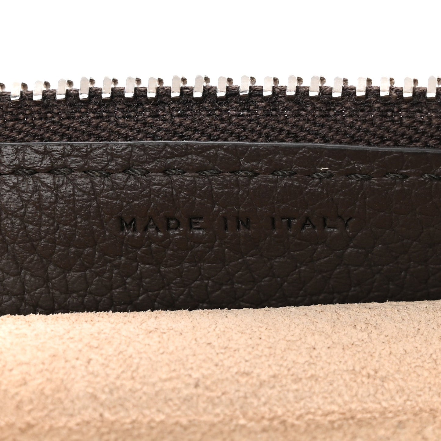 Grained Calfskin Large Slouchy Banana Bag Brunette