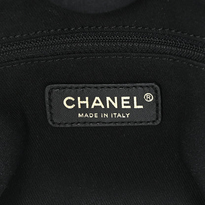 Mixed Fibers Calfskin Small Deauville Tote Black