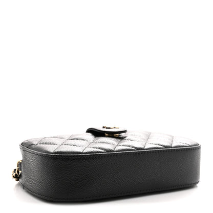 Caviar Quilted Chain Camera Bag Black