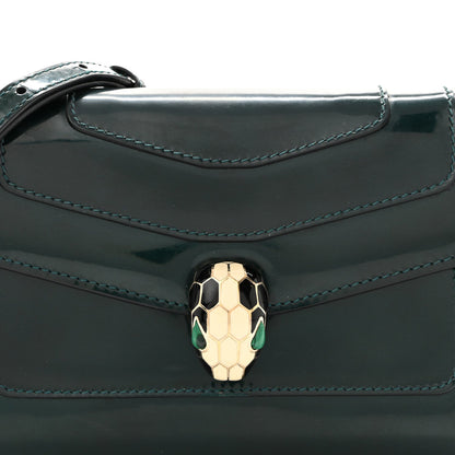 Metallic Serpenti Forever Small Shoulder Bag Green