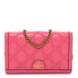 Calfskin GG Matelasse Chain Wallet Rhodamine Pink