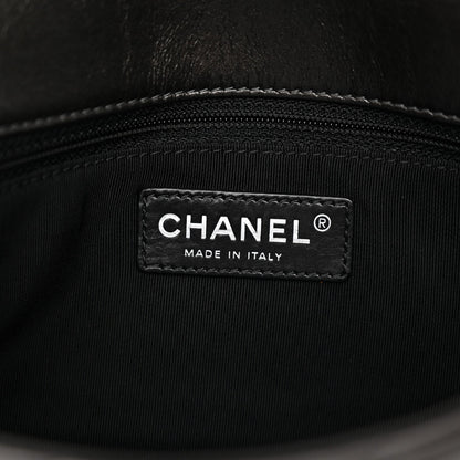 Metallic Calfskin Quilted Chain All Over Flap Bag Grey