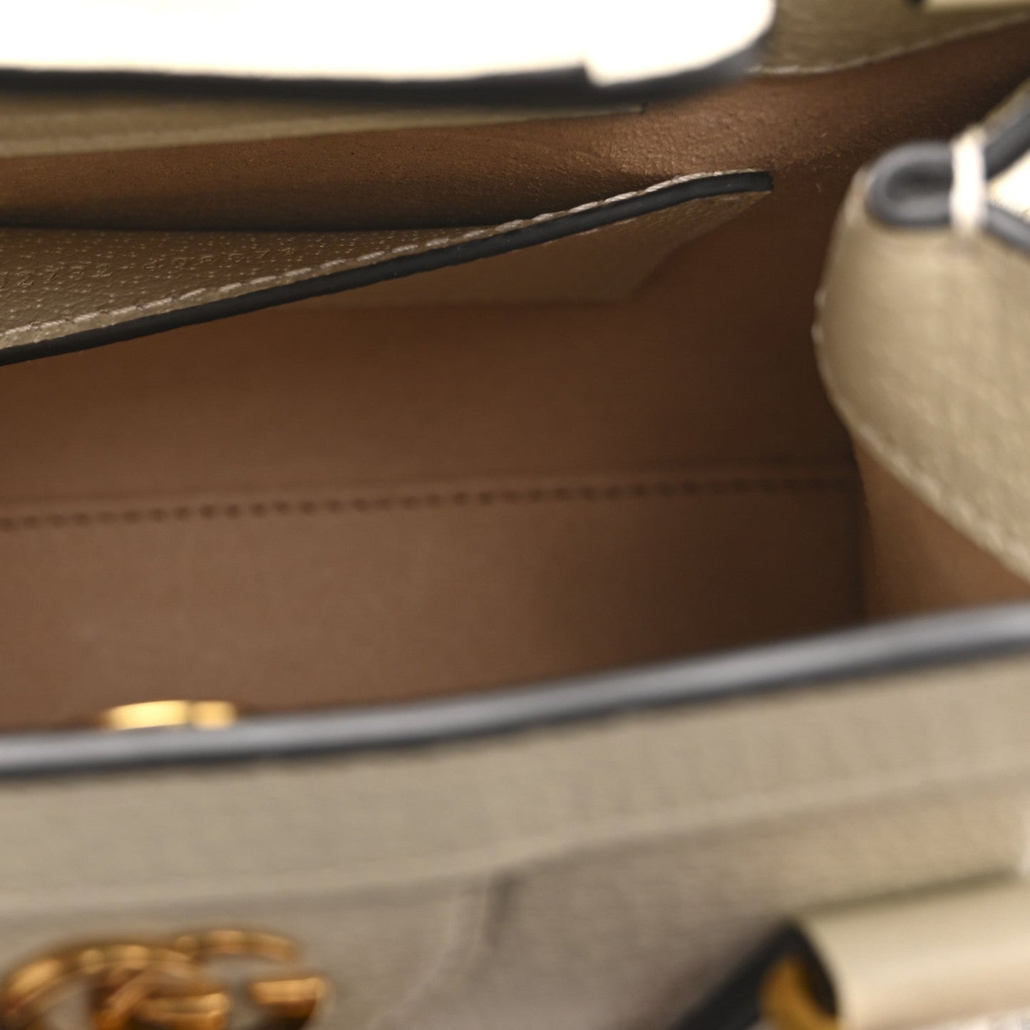 Textured Dollar Calfskin Web Mini Diana Tote Bag Mystic White