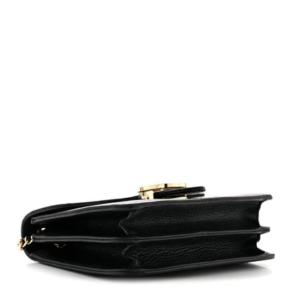 Dollar Calfskin Small Interlocking G Shoulder Bag Black