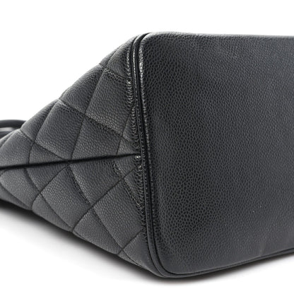 Caviar Quilted Medallion Tote Black