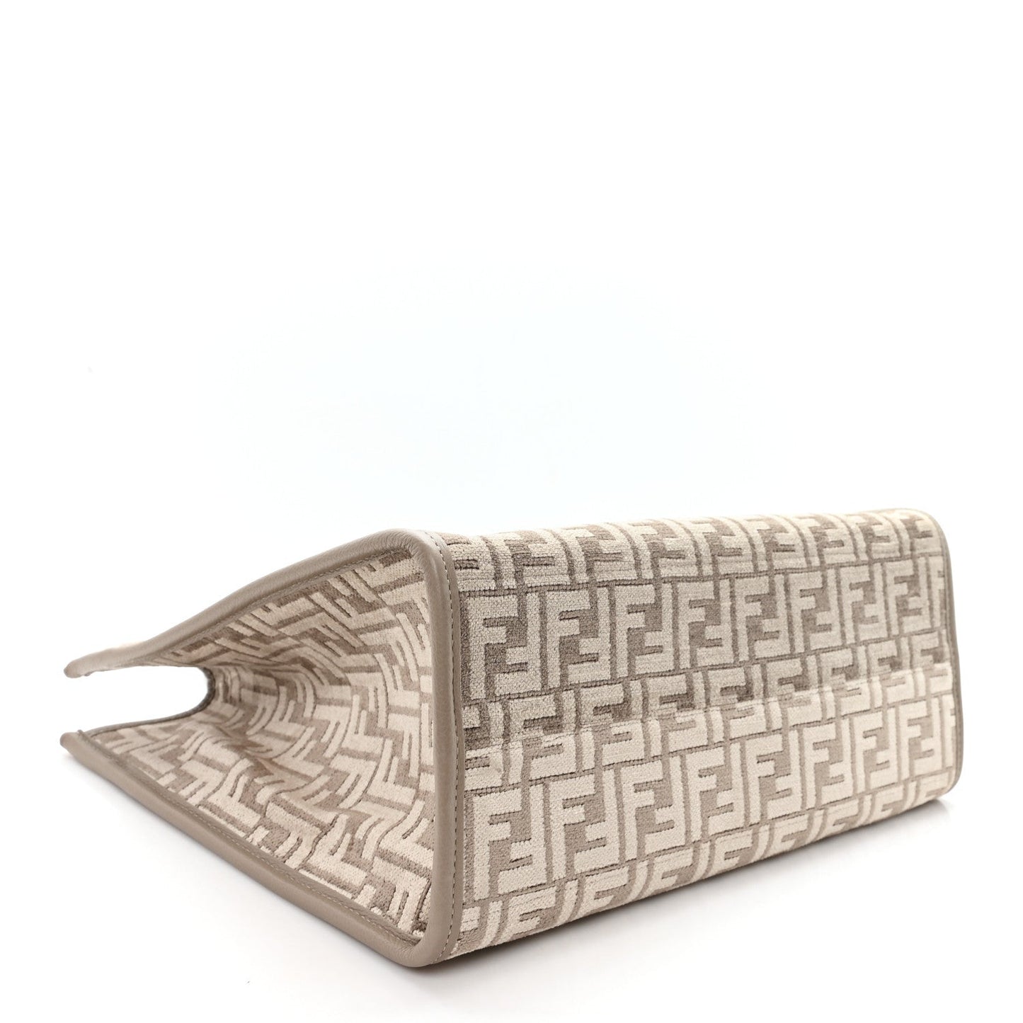 Chenille Vitello Cher FF Medium Fendi Sunshine Shopper Tote Tortora