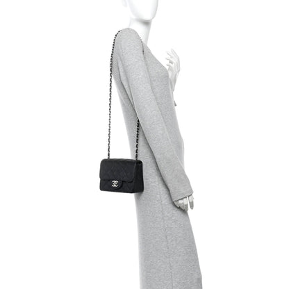 Caviar Quilted Mini Square Flap Black