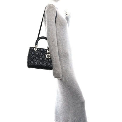 Lambskin Cannage Medium Lady Dior Black