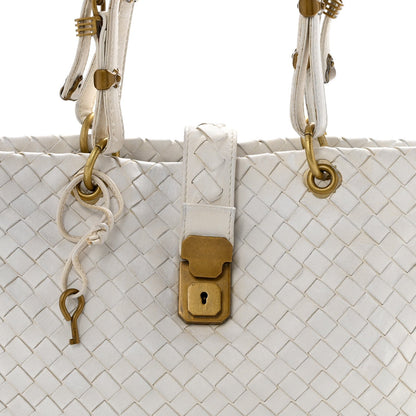 Nappa Intrecciato Small Capri Tote White