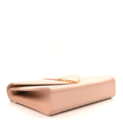 Grain De Poudre Matelasse Chevron Large Monogram Satchel Pale Pink