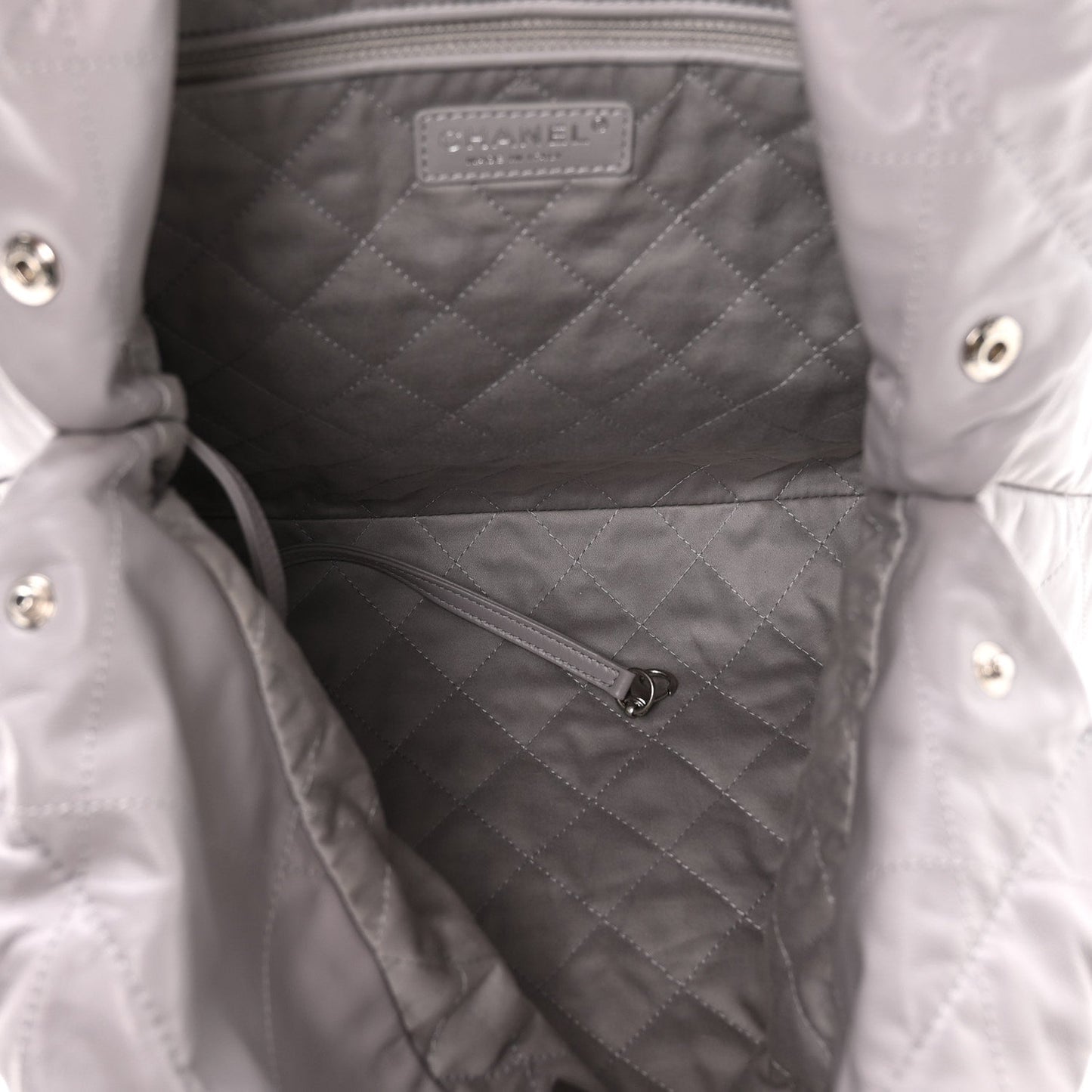 Shiny Calfskin Quilted Chanel 22 Grey