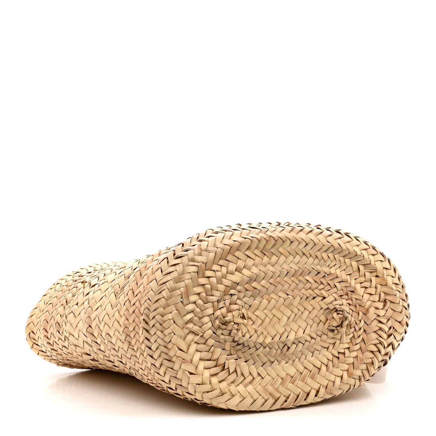 Raffia Calfskin Triomphe Medium Panier Tan