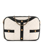 Lambskin Quilted Medium Girl Shoulder Bag White Black