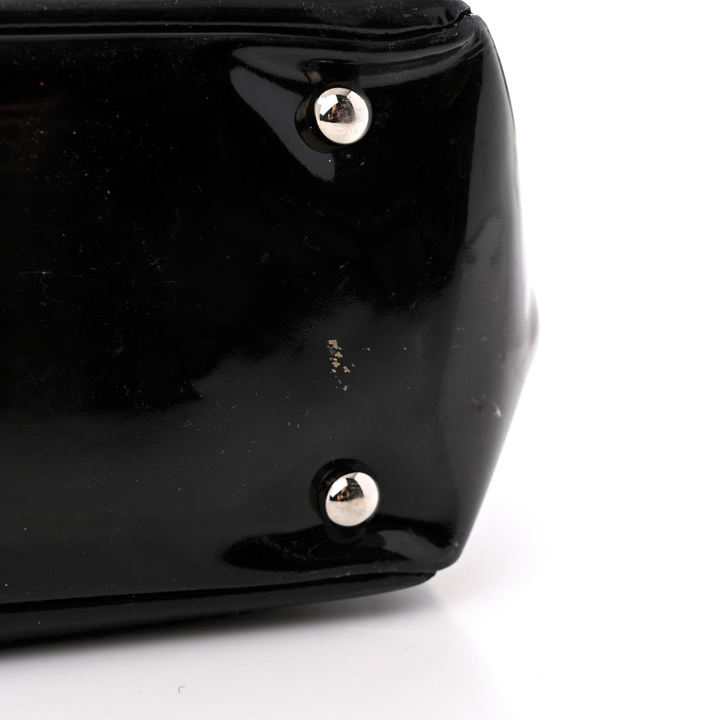 Patent Pony Hair Small Pocket Tote Black