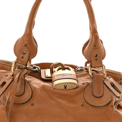 Calfskin Medium Paddington Satchel Tan