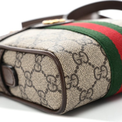 GG Supreme Monogram Web Mini Ophidia Messenger Brown