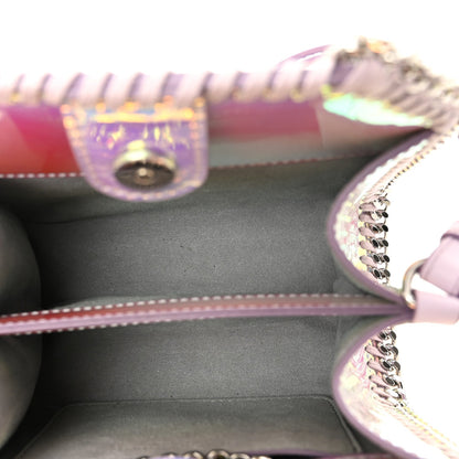 Holographic Faux Leather Mini Falabella Silver
